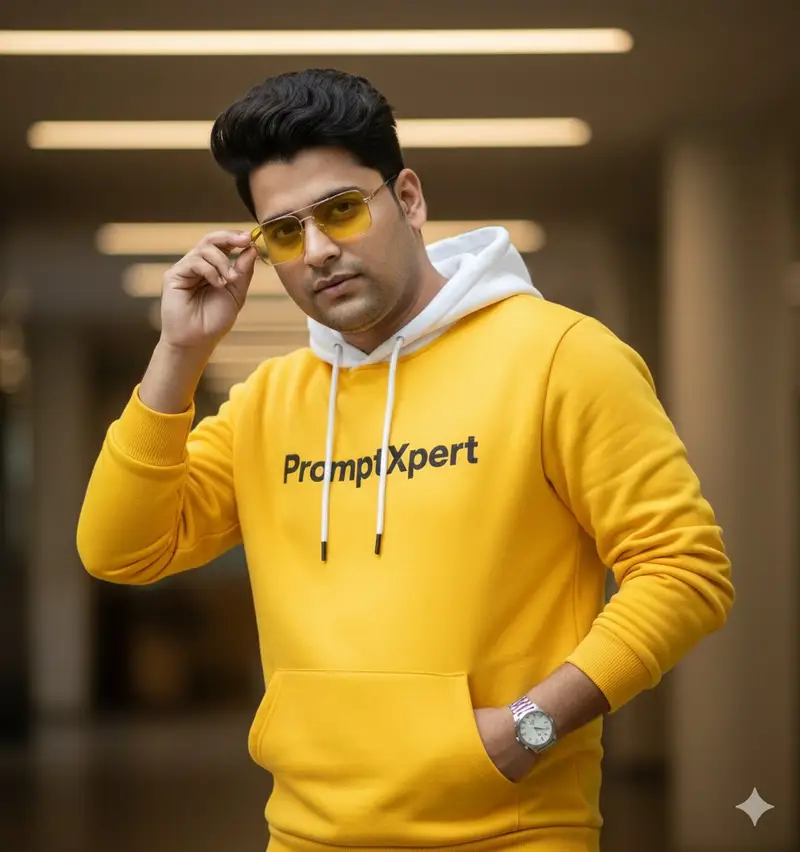 Preview of 16K Cinematic Portrait with Identity Lock and Yellow Hoodie