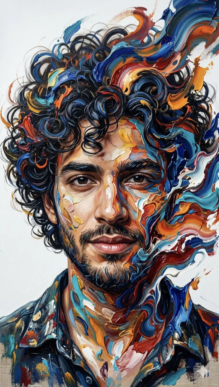 Preview of Abstract Impasto Portrait Prompt