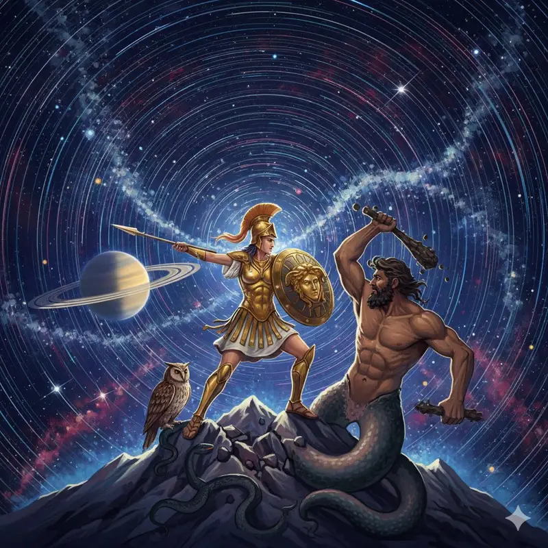 Preview of Athena vs. Enceladus Greek Mythology Prompt