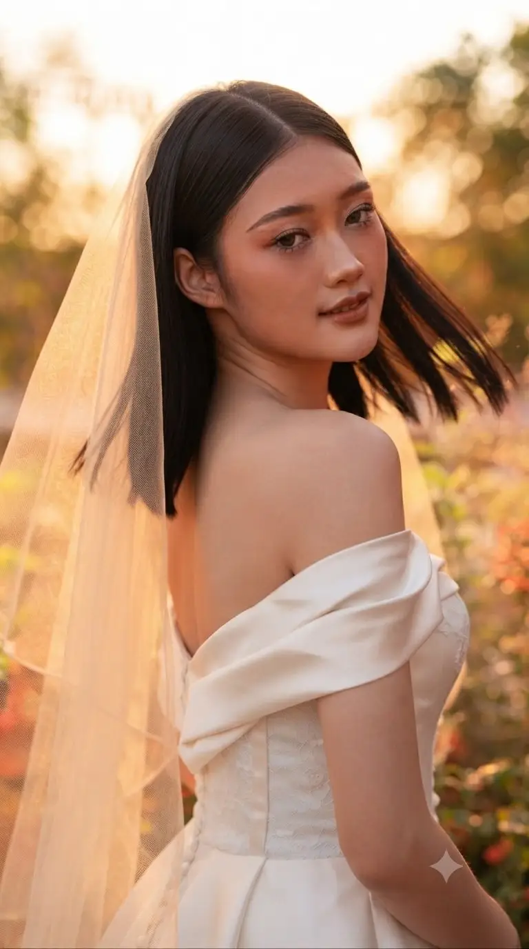 Preview of Ethereal Sunset Bride Portrait