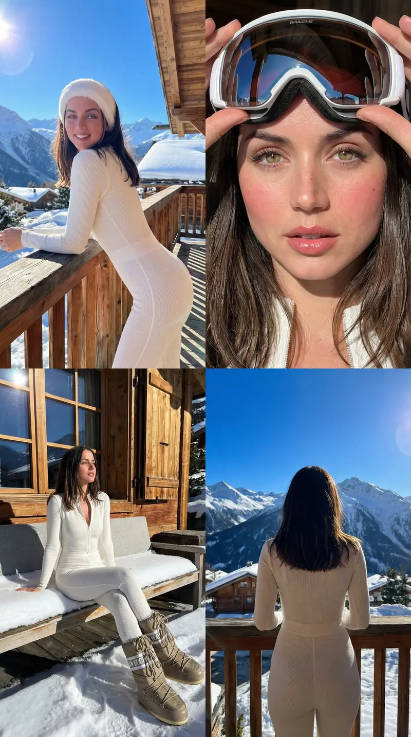 Preview of Luxury Ski Influencer Collage and Portraits (iPhone 16 Pro Style)
