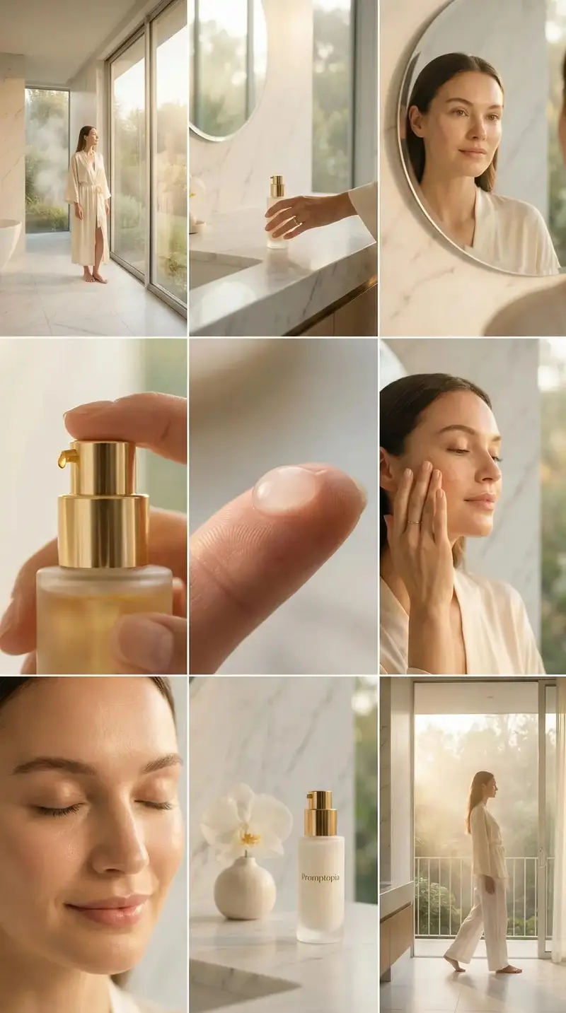 پیش‌نمایش Skincare Editorial Photography Collage Prompt