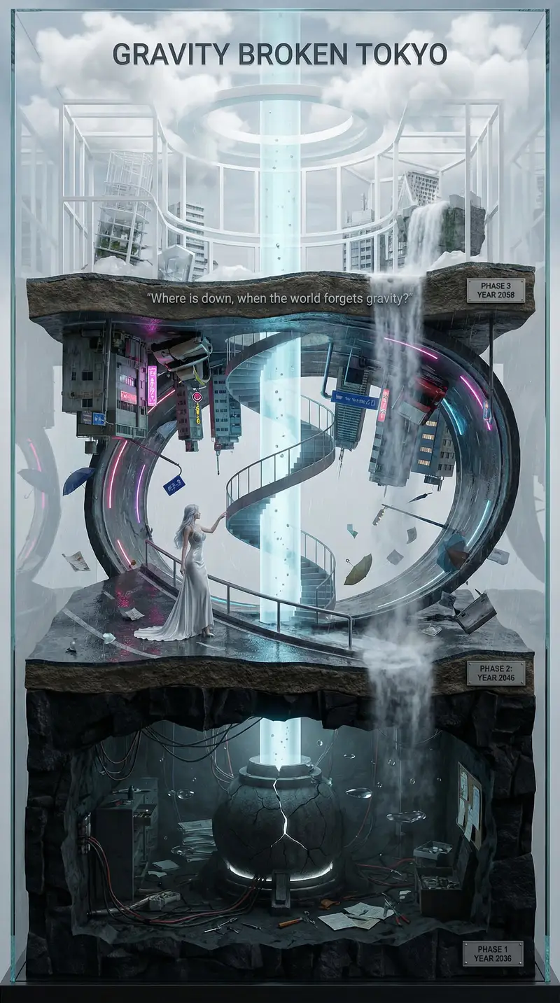 Preview of Vertical Layered Diorama Concept Art Prompt for Sci-Fi Film