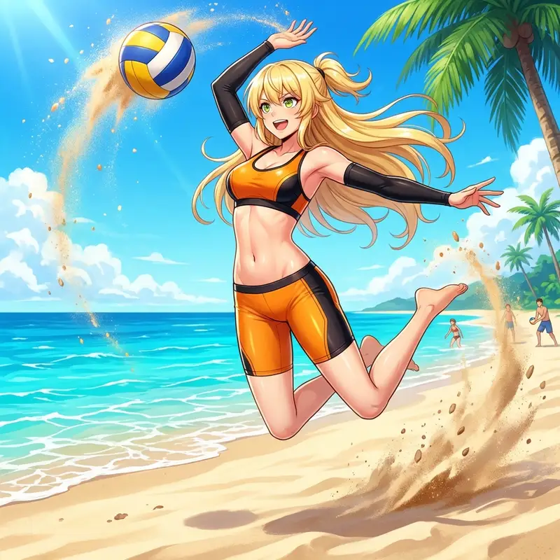 Preview of Prompt for Converting Subject into a Beach Volleyball Player