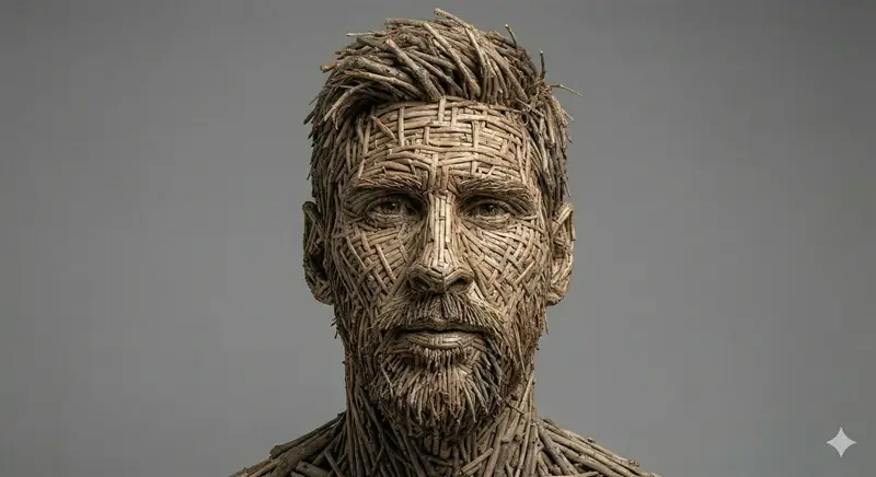 Preview of Woven Wooden Twig Portrait with Identity Lock