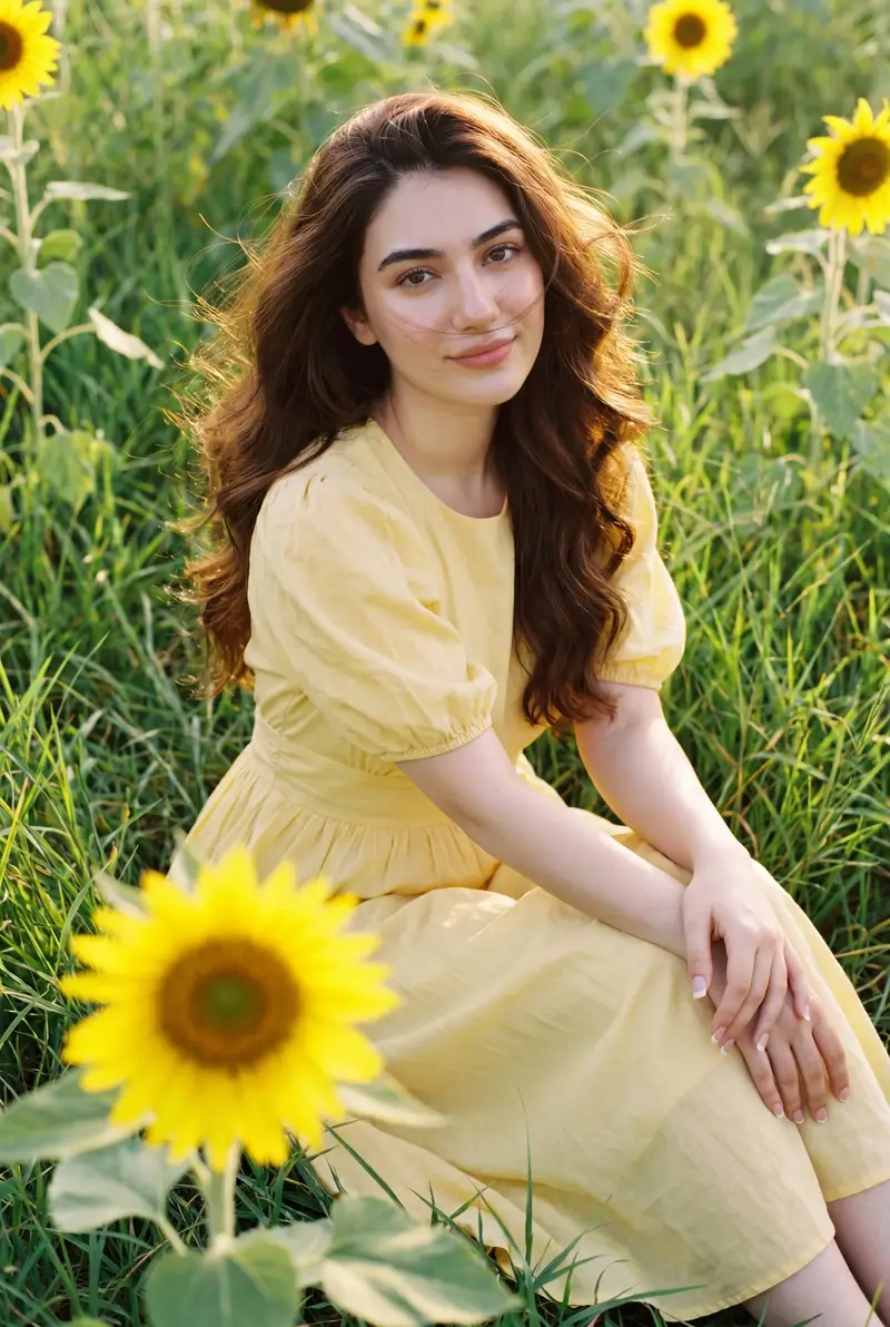 Preview of Romantic Sunflower Field Portrait