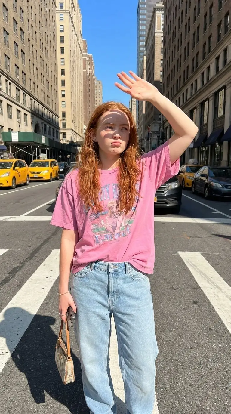 Preview of NYC Street Fashion Editorial Prompt with Harsh Sunlight