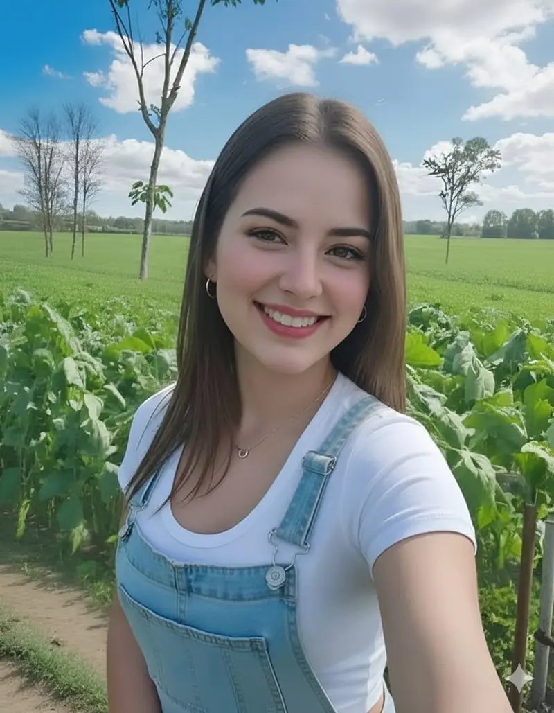 پیش‌نمایش Photorealistic Selfie in Agricultural Field