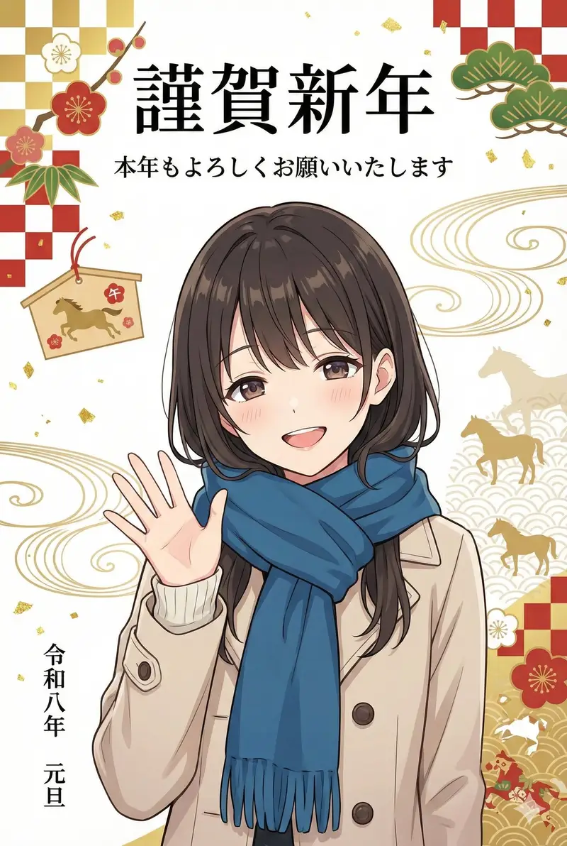 Preview of New Year's Card Illustration Generation Prompt