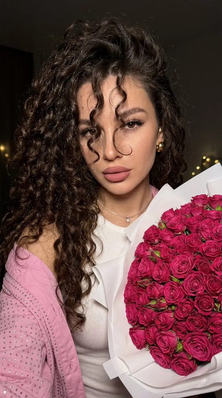 Preview of Fuchsia Rose Bouquet Selfie