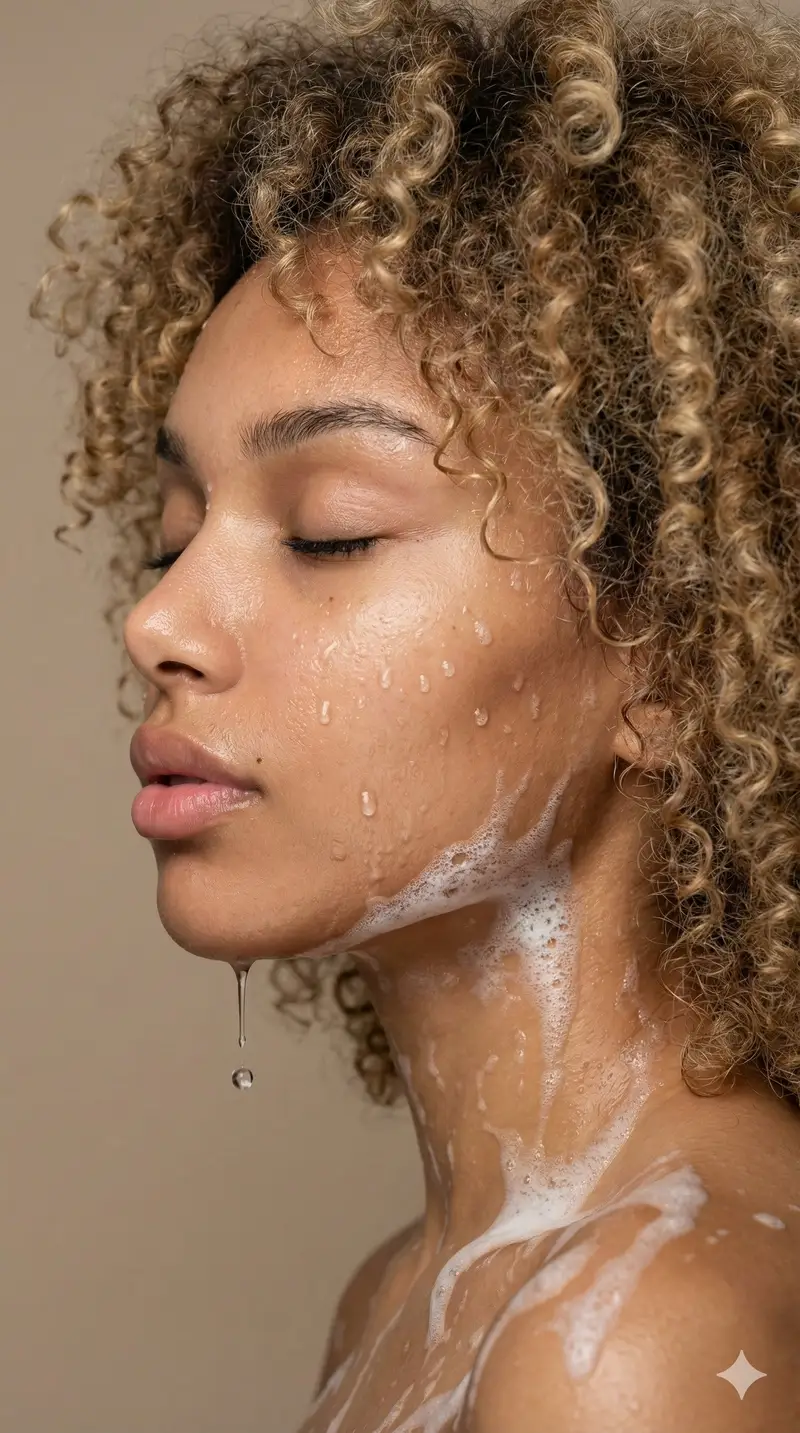 پیش‌نمایش Ultra Photorealistic Shower Portrait with Water Droplets