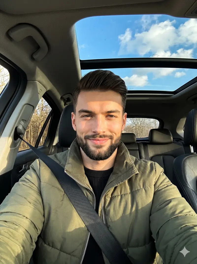 پیش‌نمایش پرتره راننده خودرو در ساعت طلایی