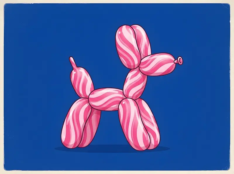 Preview of Retro Minimalist Balloon Dog Illustration