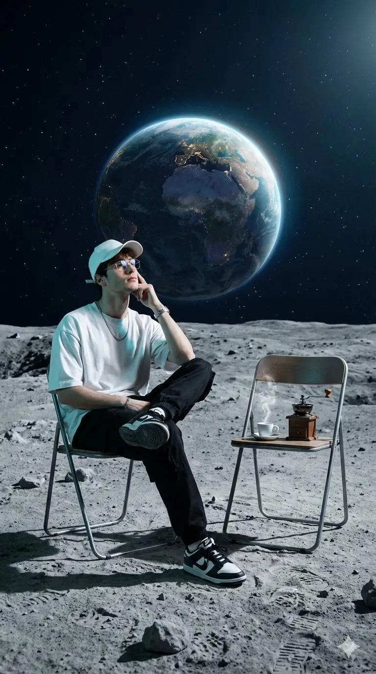 Preview of Surreal Cinematic Fashion Editorial on a Lunar Plain
