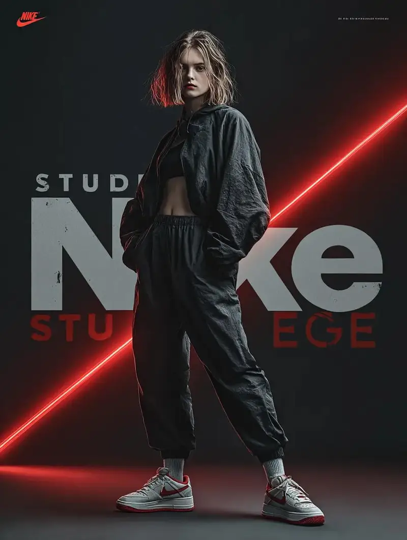 Preview of Dynamic Futuristic Nike Fashion Ad Prompt for Nano Banana Pro