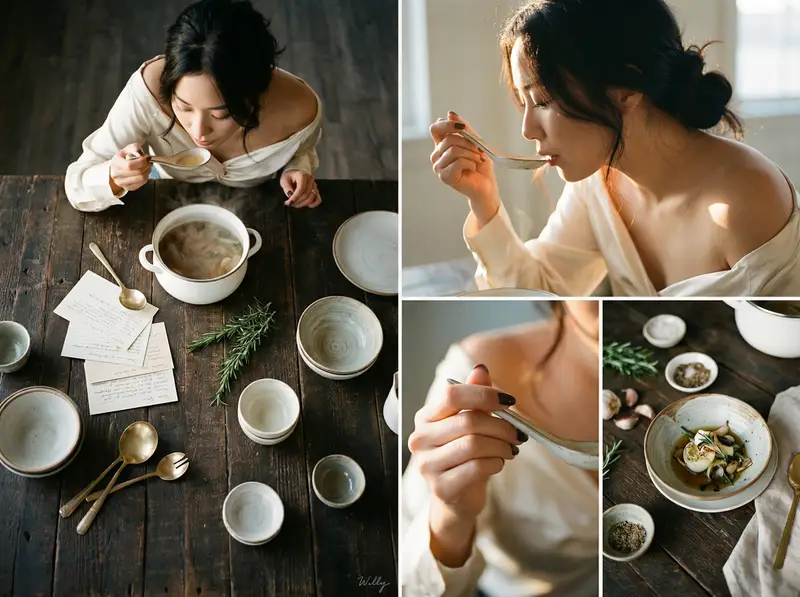 پیش‌نمایش Sultry Korean Beauty Culinary Portrait Prompt