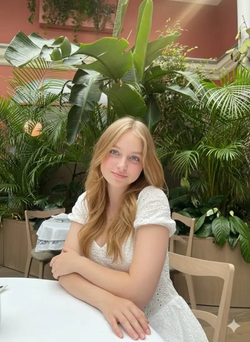 Preview of Cinematic Greenhouse Portrait at Golden Hour