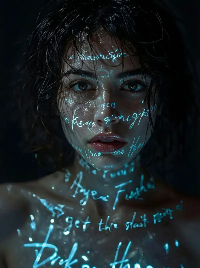 Preview of Cyber-Poetic Futuristic Noir Portrait