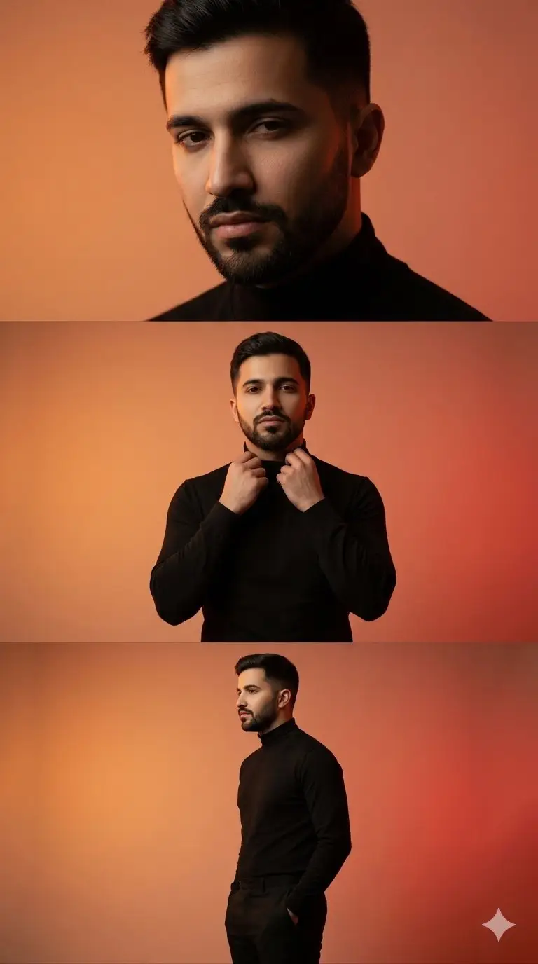 Preview of Vertical collage of a stylish young man