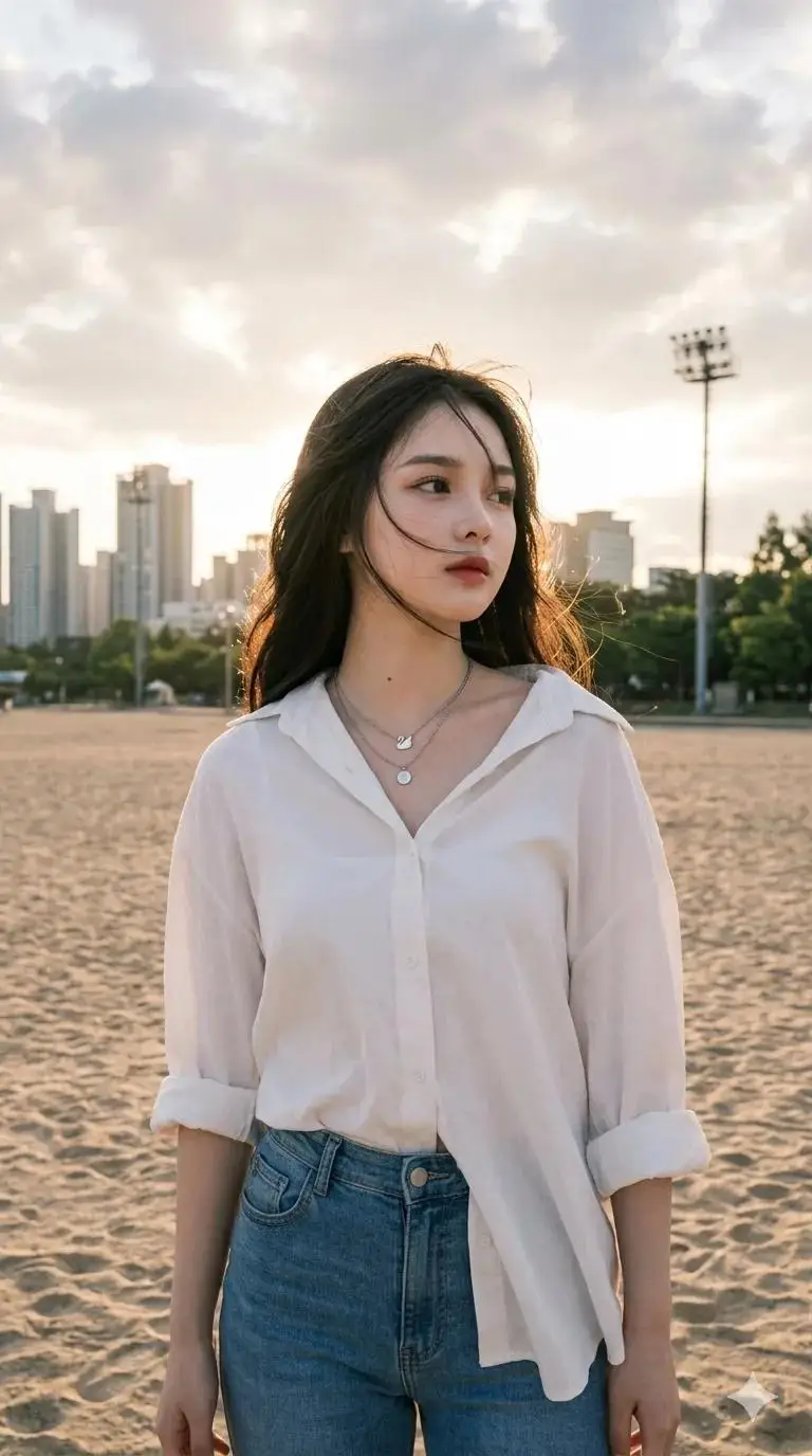 Preview of Urban Beach Golden Hour Portrait
