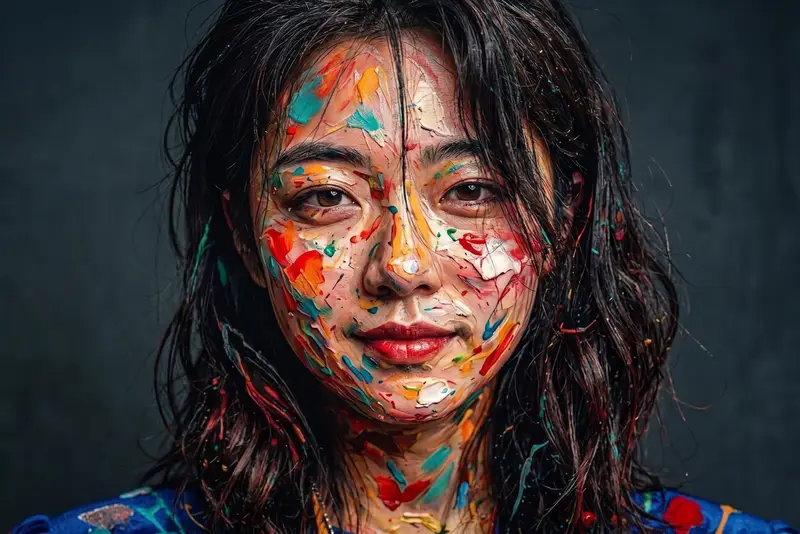 Preview of Artistic Paint Splash Cinematic Portrait