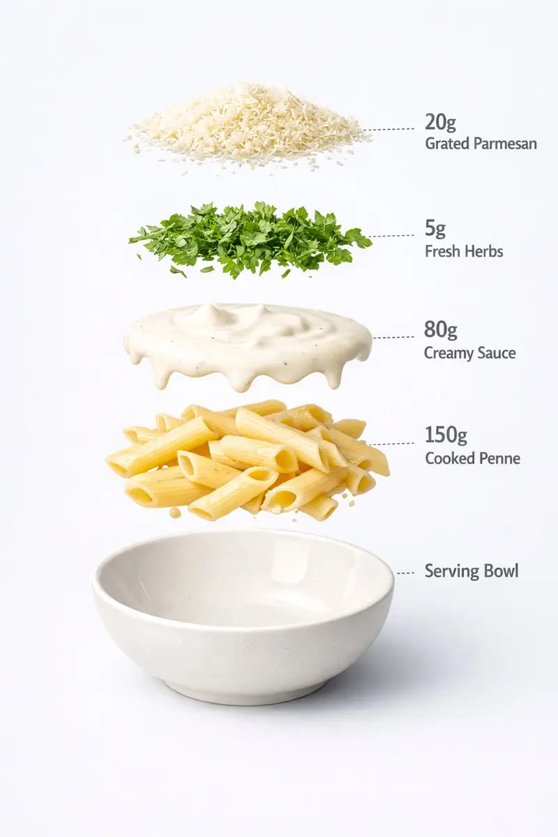 Preview of Motion and Image Prompt for Ultra-Realistic Food Photography of Pasta