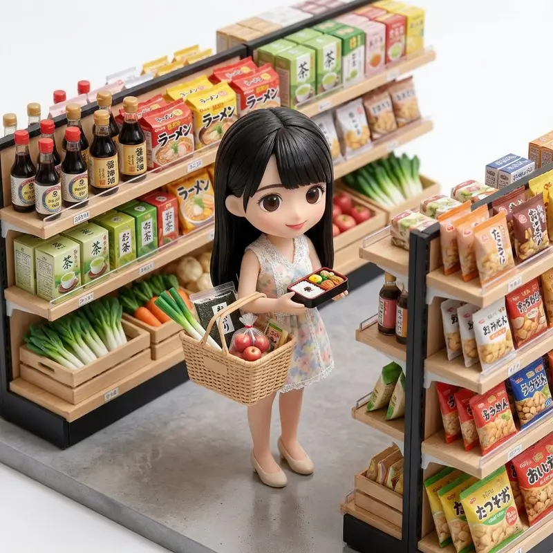 Preview of Isometric Miniature Figurine of a Character in a Japanese Flower Shop