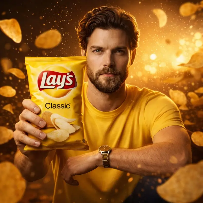 Preview of Ultra-Realistic Advertising Shot for Lay's Chips