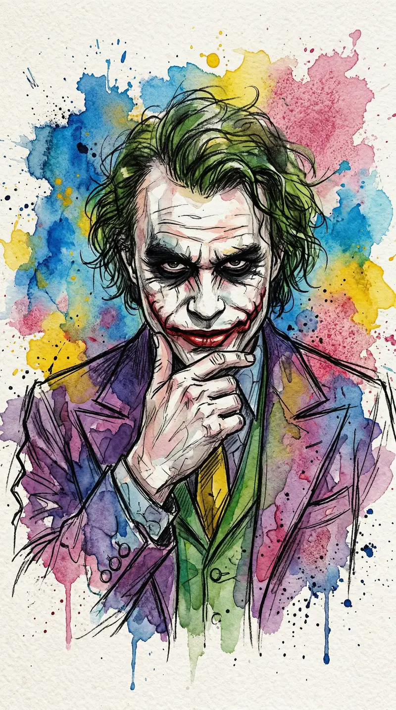 Preview of Abstract Watercolor Joker Artwork