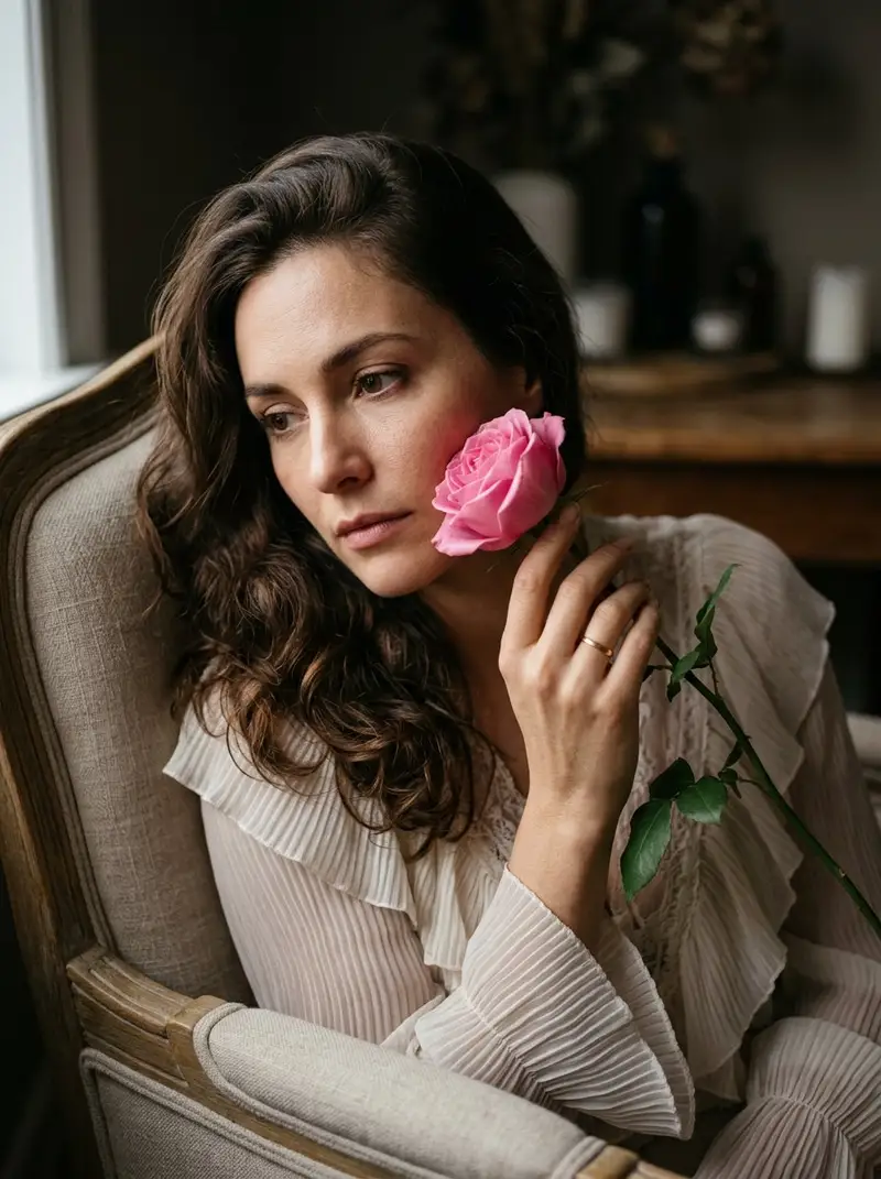 Preview of Intimate Rose Melancholic Portrait