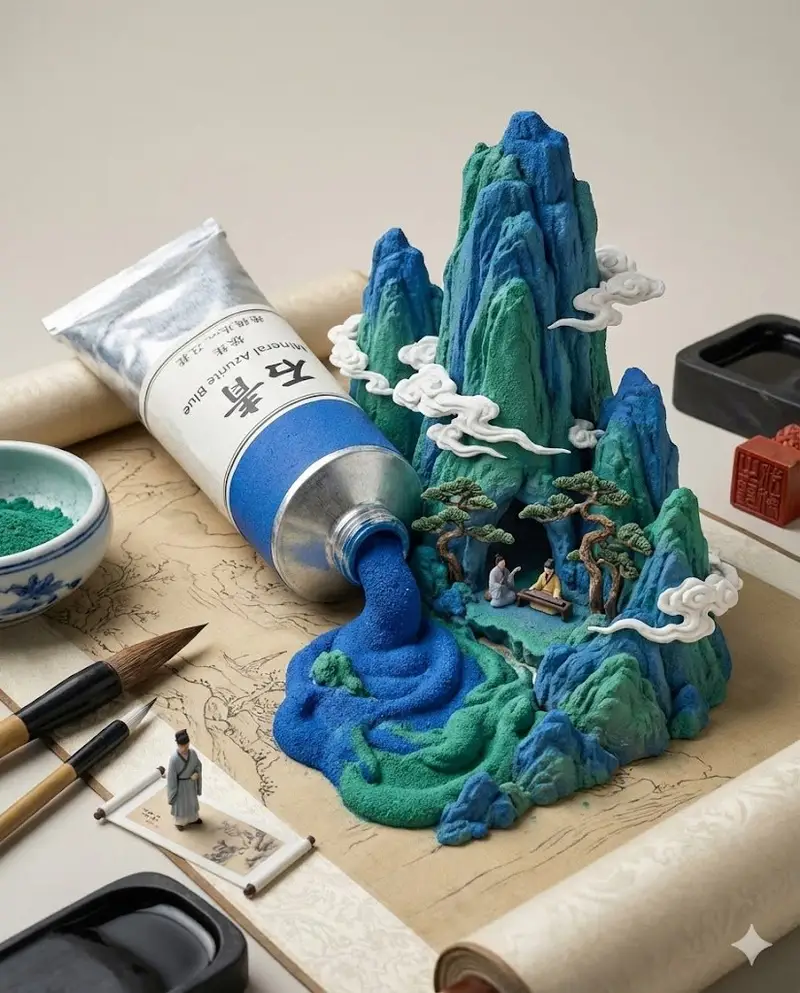 پیش‌نمایش Chinese Landscape Painting Pigment Squeeze