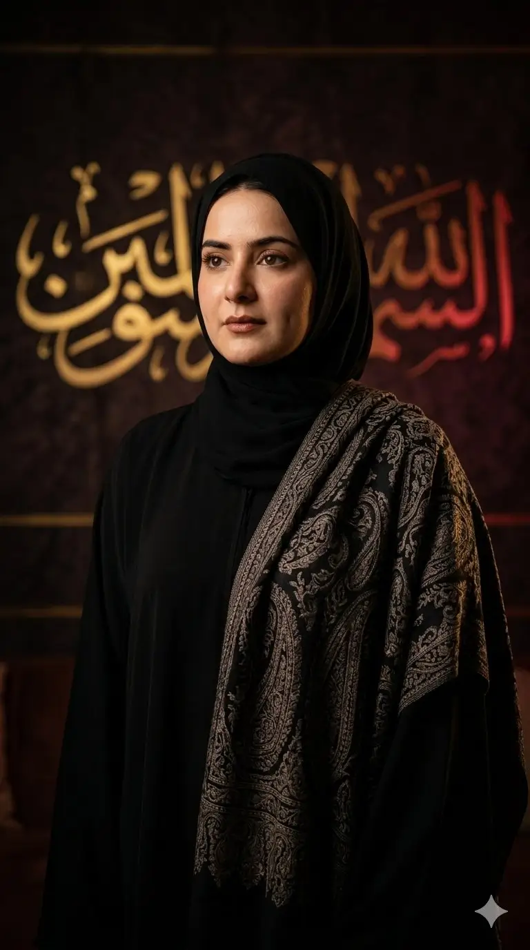 Preview of پرترهٔ زن مسلمان با نورپردازی کیاروسکورو