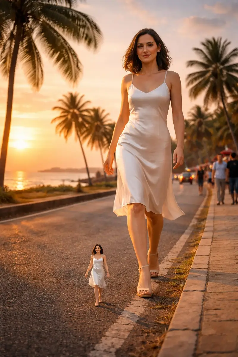Preview of Surreal cinematic street photography with scale contrast