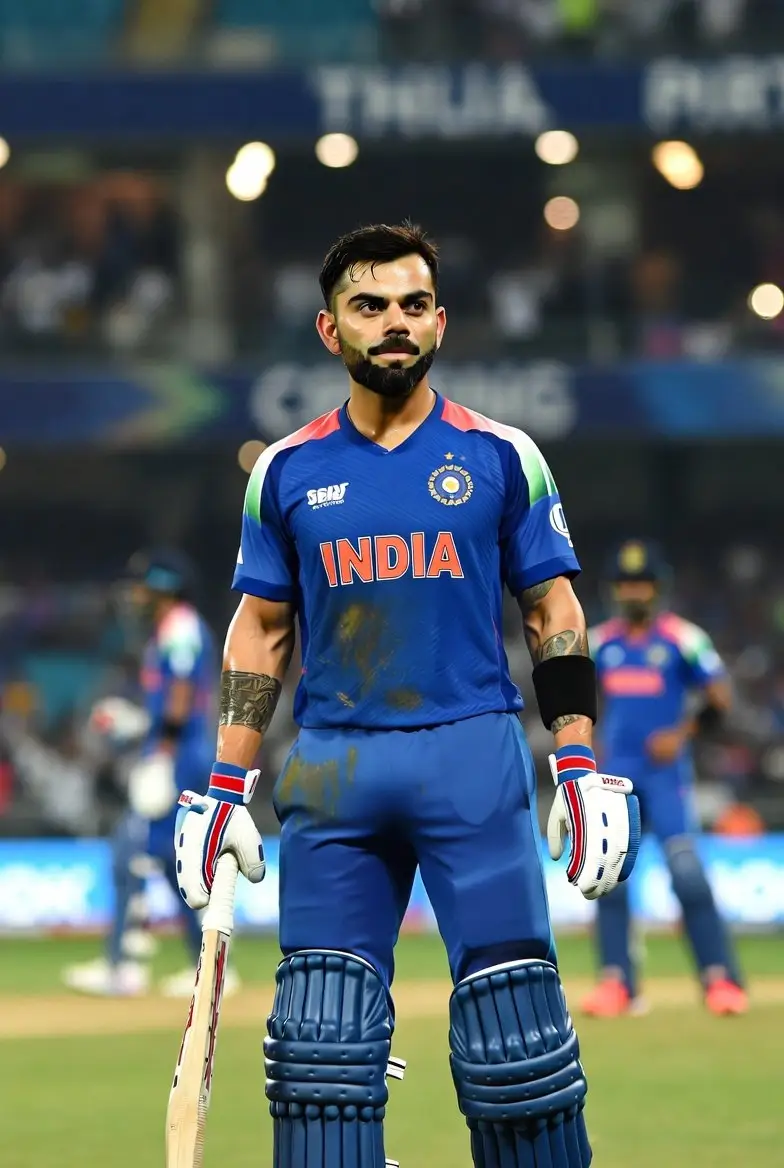 پیش‌نمایش Dynamic Sports Photography Prompt for Virat Kohli