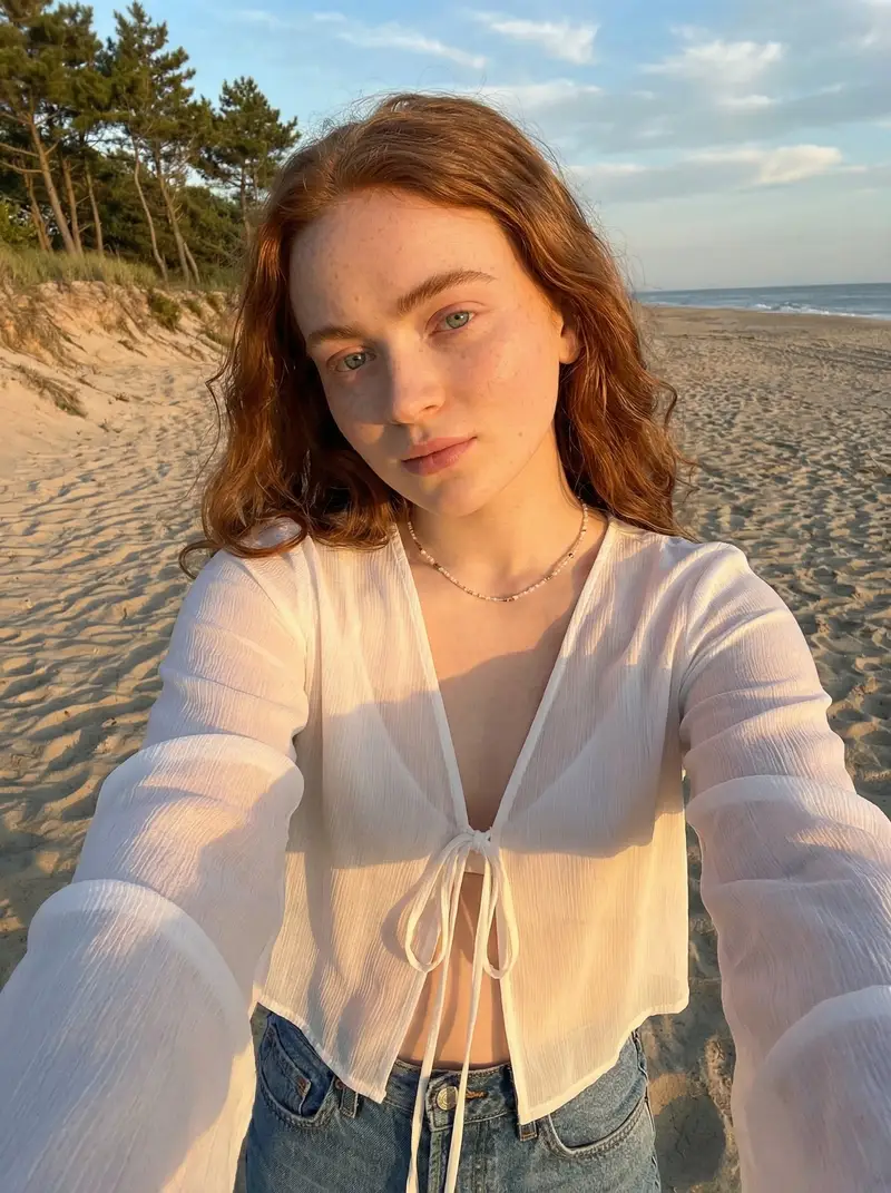 Preview of Golden Hour Beach Selfie Prompt