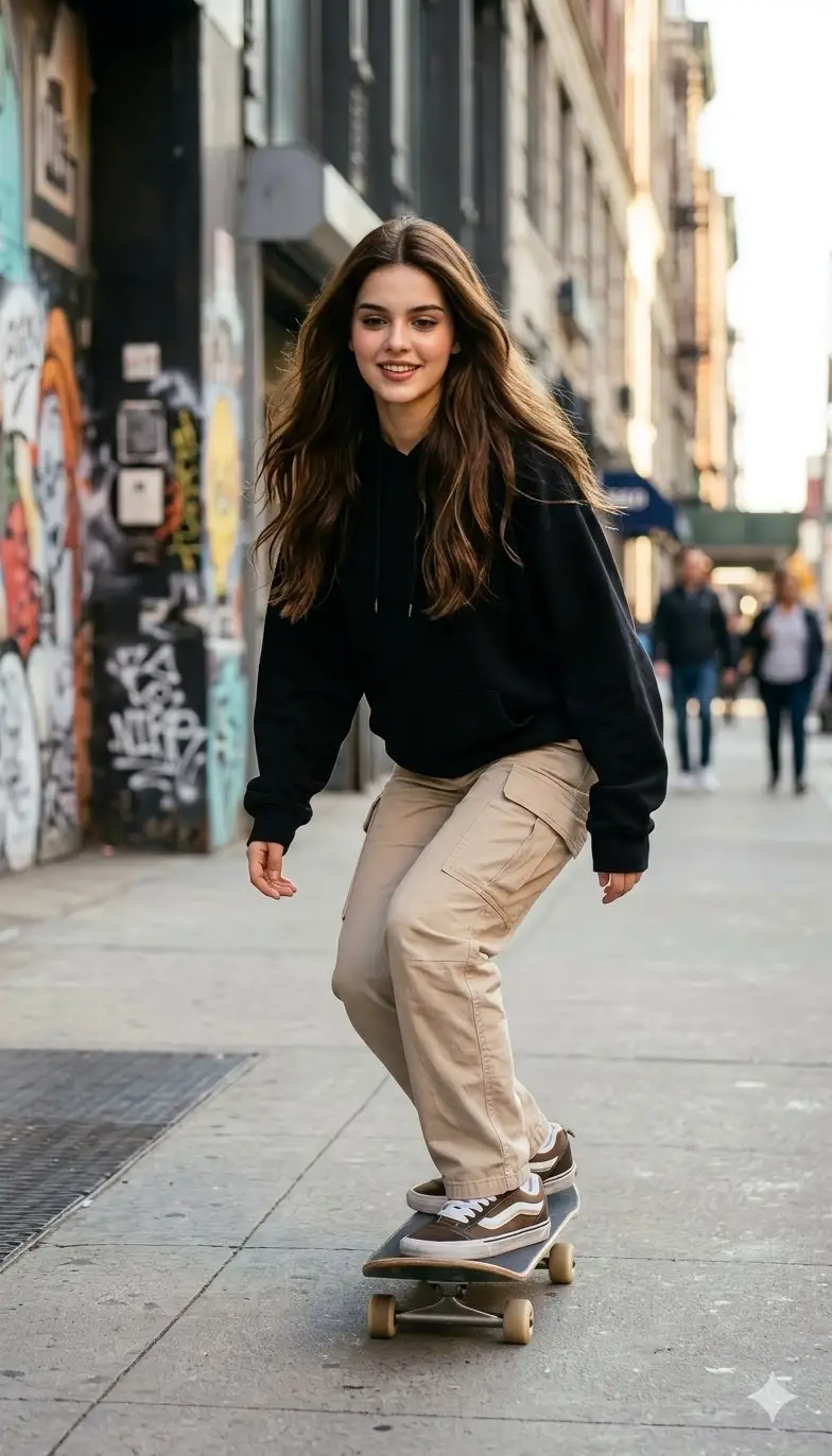 Preview of Photorealistic Skateboarder Street Photo