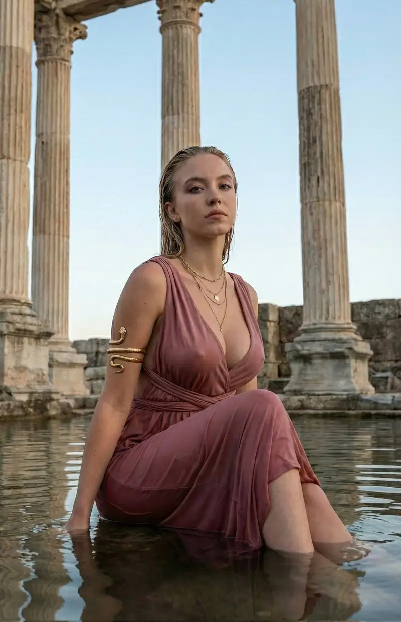 Preview of Mythological Goddess Aesthetic Prompt for Sydney Sweeney (Urdu/Roman)
