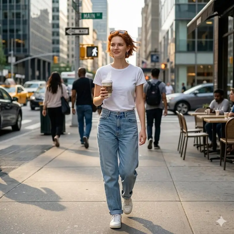 Preview of Candid Street Photo of Woman Walking in City