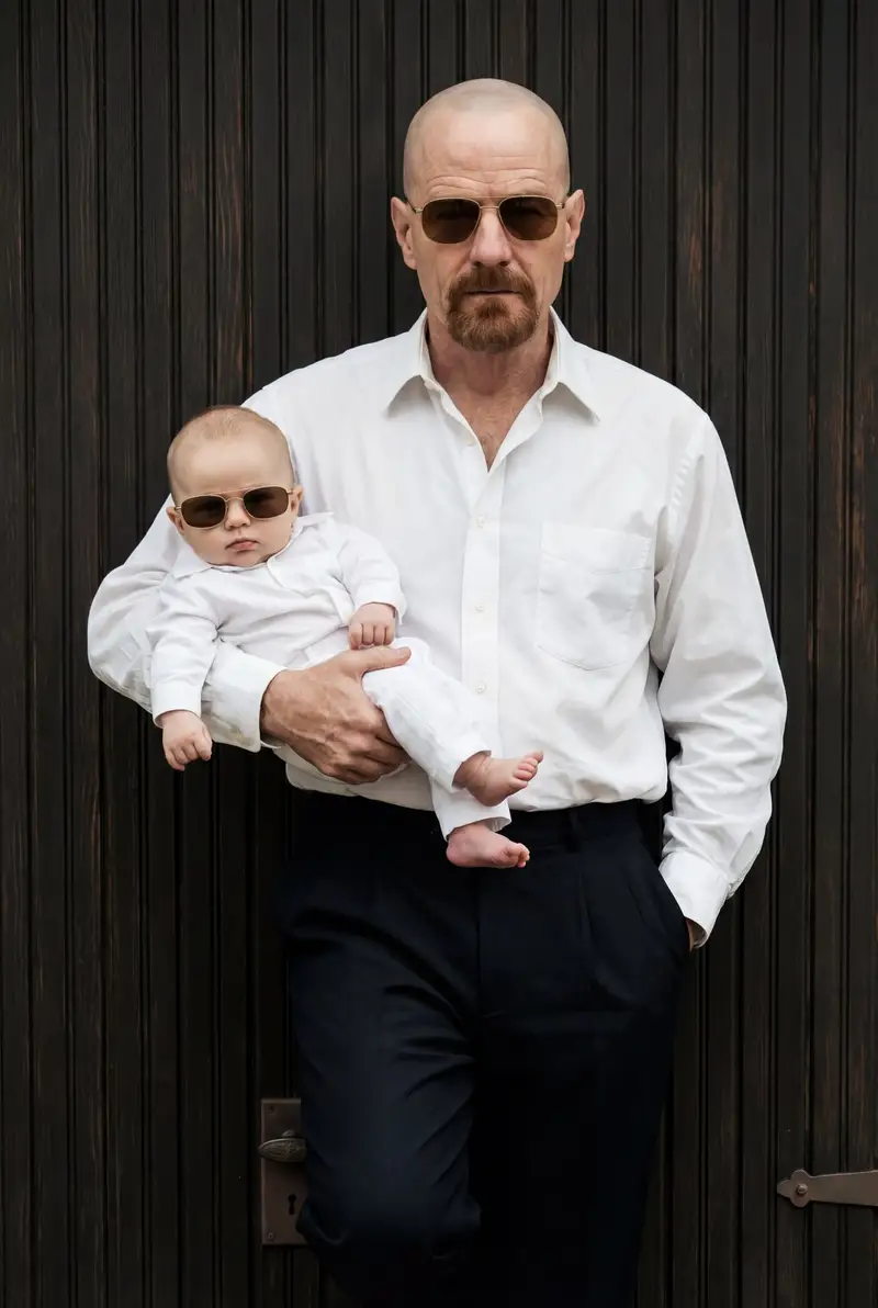 Preview of Ultra-Realistic 90s Old-Money Father and Baby Portrait