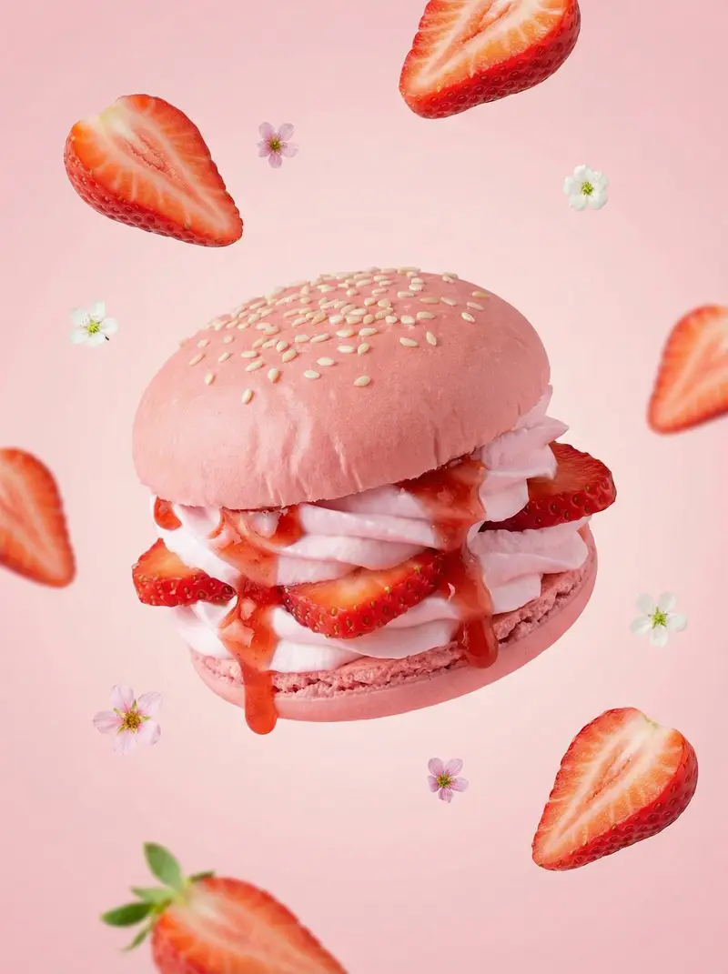 پیش‌نمایش Hyper-Realistic Fruit Dessert Burger