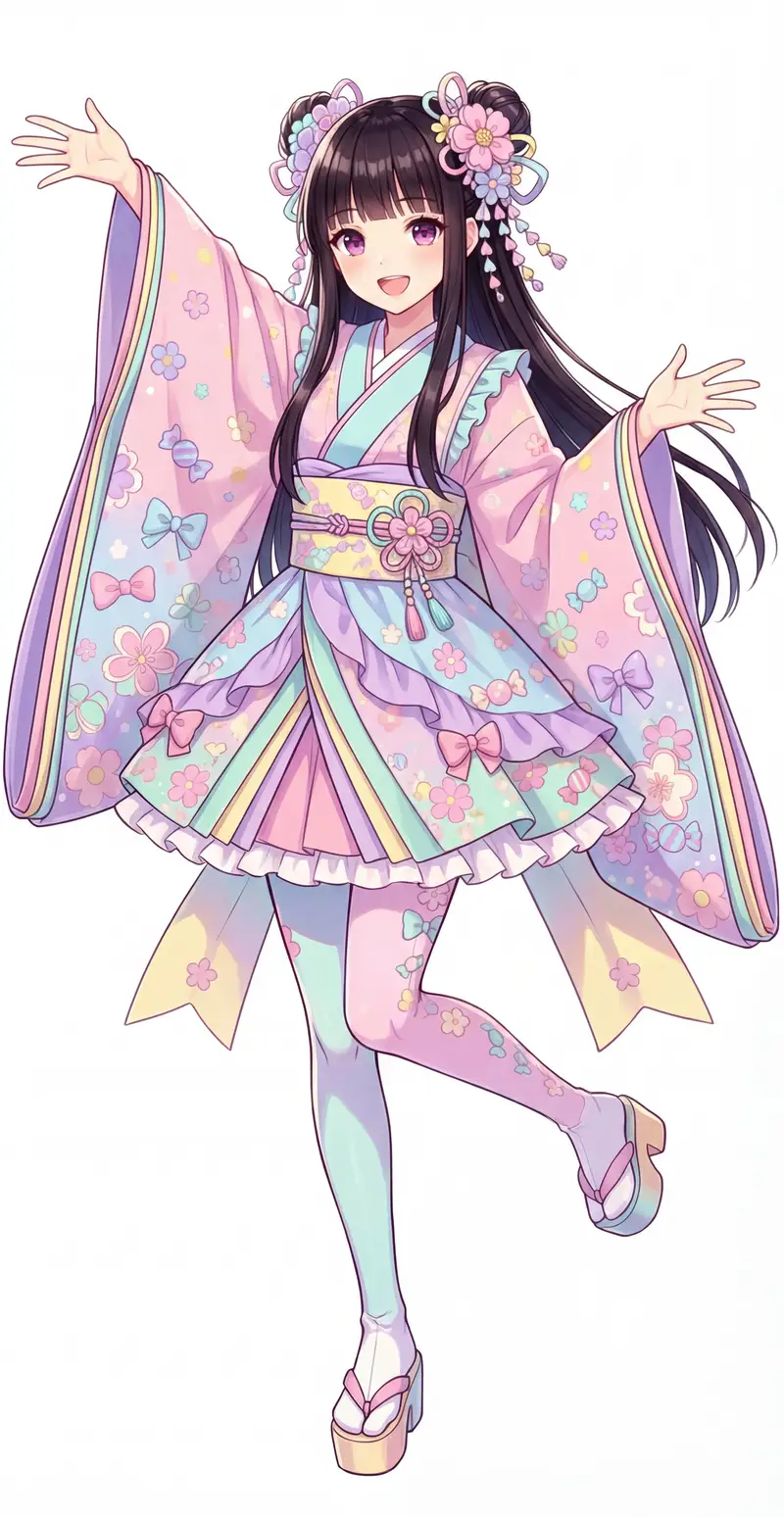 Preview of Kawaii Jūnihitoe Outfit Modification Prompt for NanoBananaPro