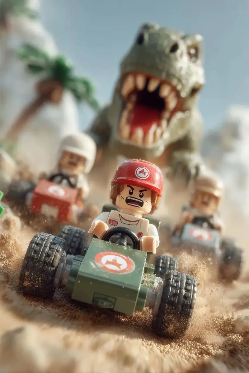 Preview of Lego Explorer Chased by Polar Bear (Video Prompt)