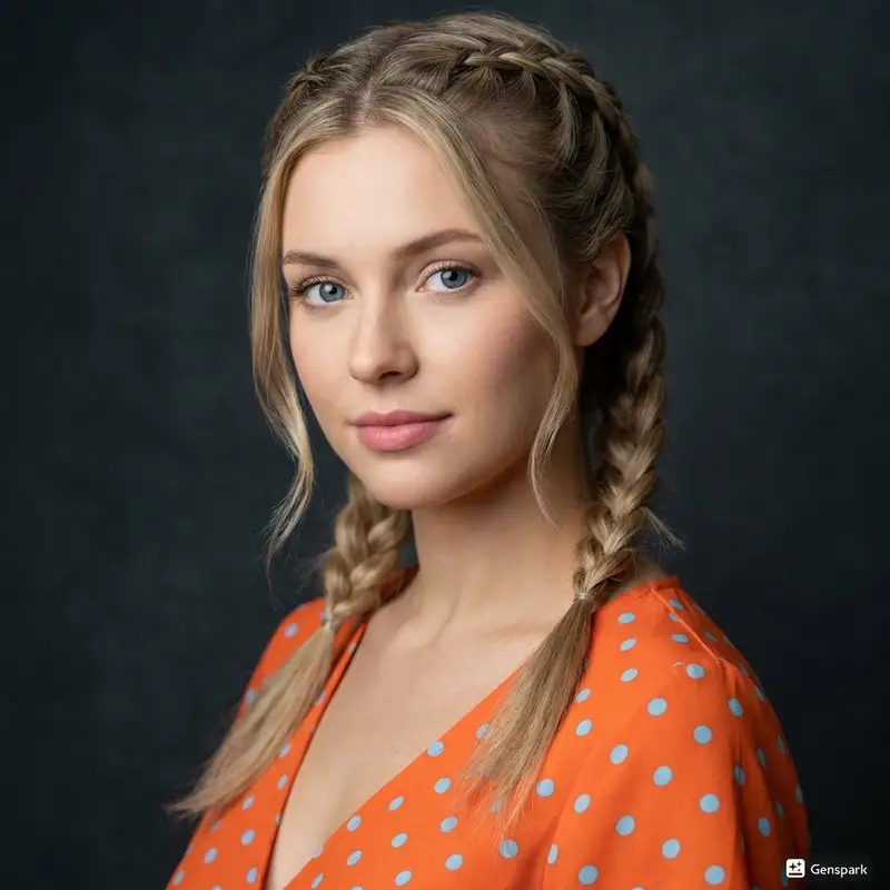 Preview of Cinematic Portrait of Woman with Braids