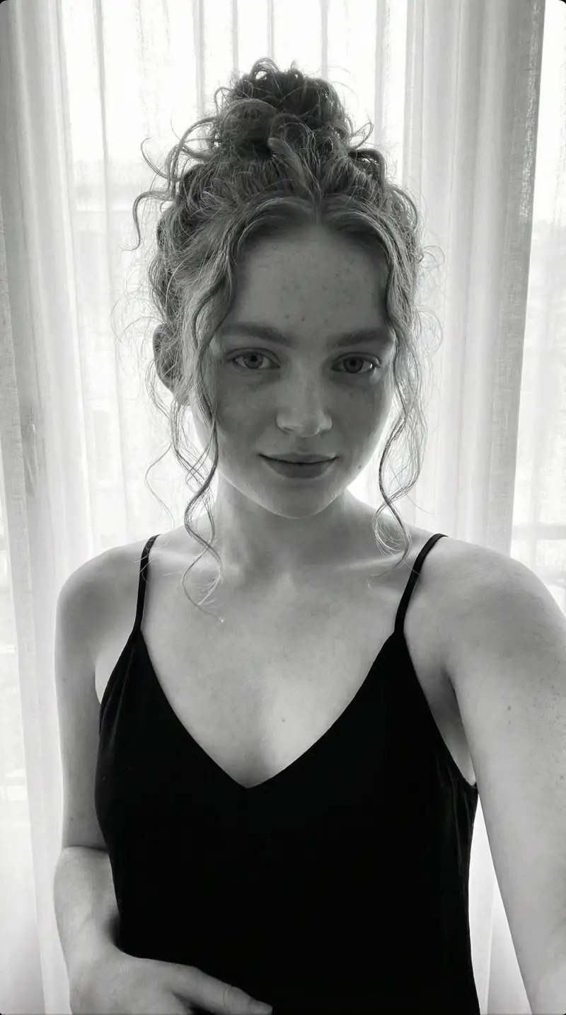 Preview of Black and White Candid Portrait with Film Grain