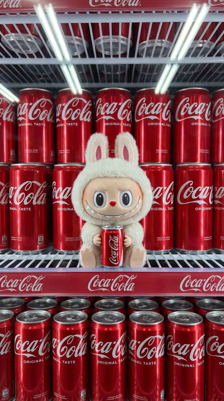 Preview of Product Shot Prompt for Nano Banana Pro: Art Toy in a Coca-Cola Cooler
