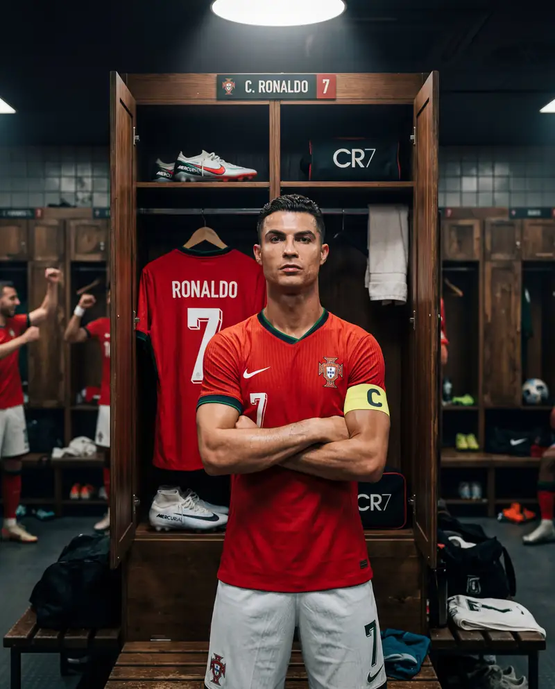 Preview of Cinematic Cristiano Ronaldo Locker Room Portrait