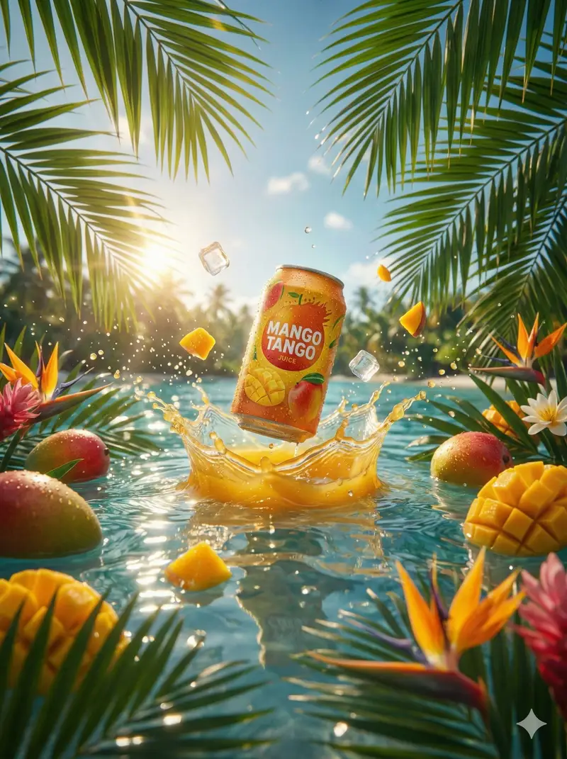 پیش‌نمایش Hyper-Realistic Commercial Beverage Photography Prompt