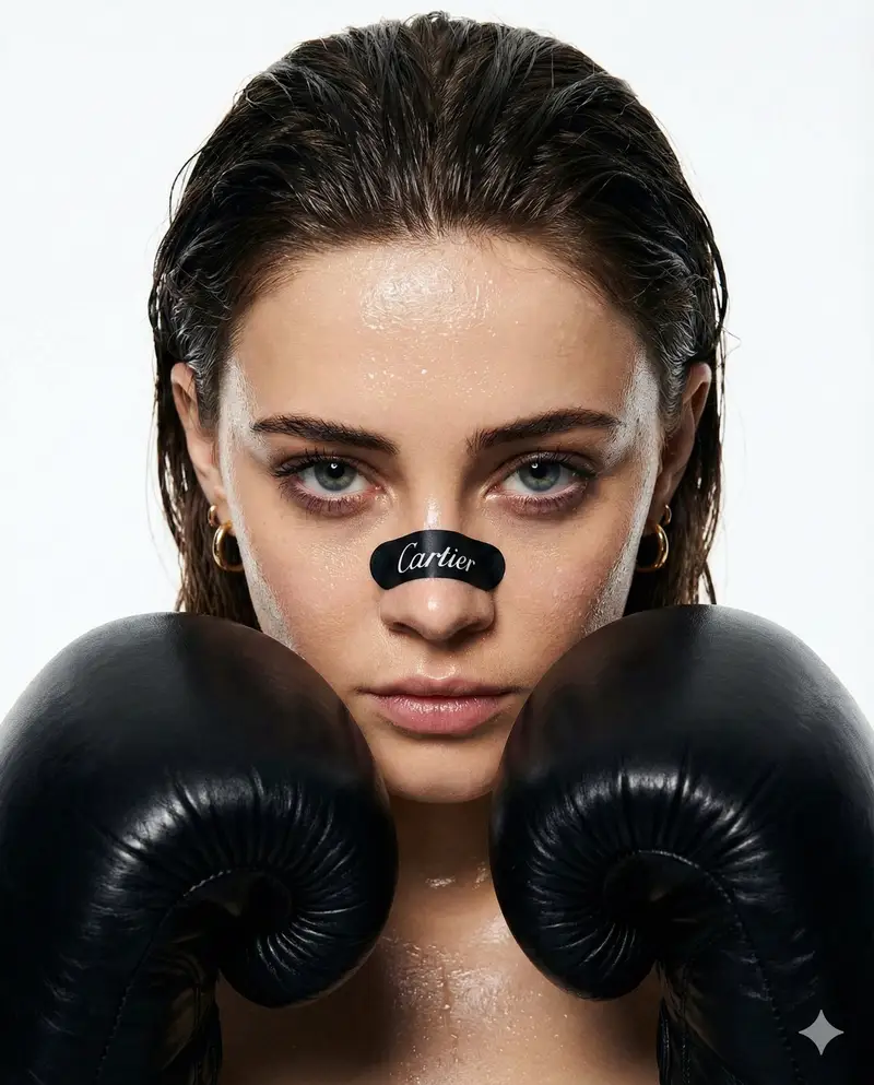 Preview of Cinematic Boxer Portrait with Cartier Branding · 2