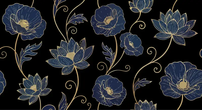 Preview of Elegant Luxurious Floral Vector Pattern Prompts (2 variations)