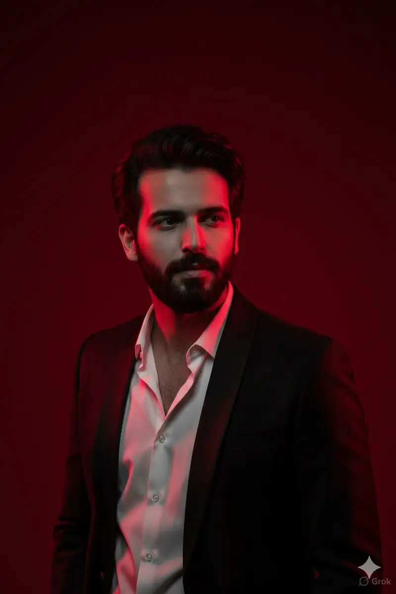 Preview of پرتره سینمایی با نور قرمز دراماتیک